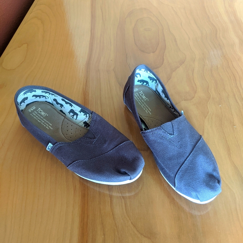 Brand New Washed Canvas Grey Toms